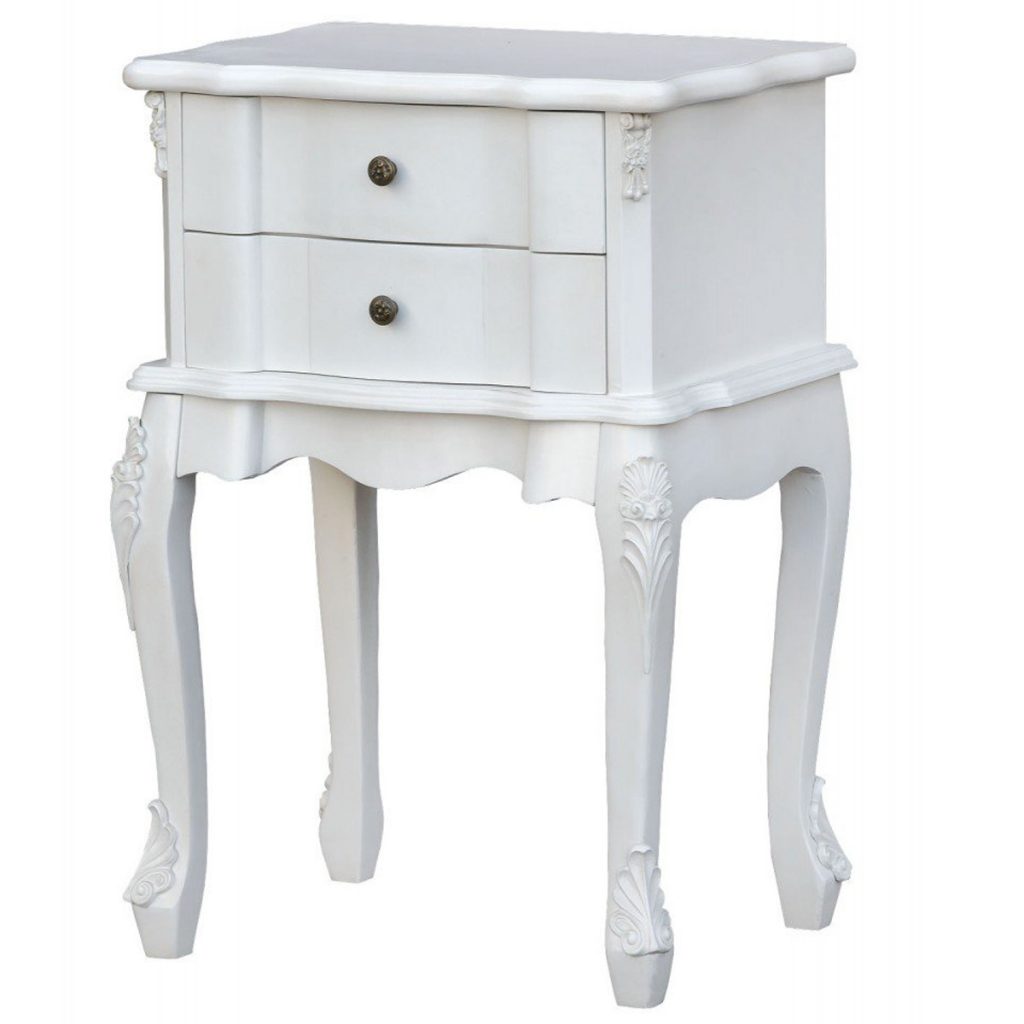 tfc6012-aw_1 White Antique Style Bedside Table