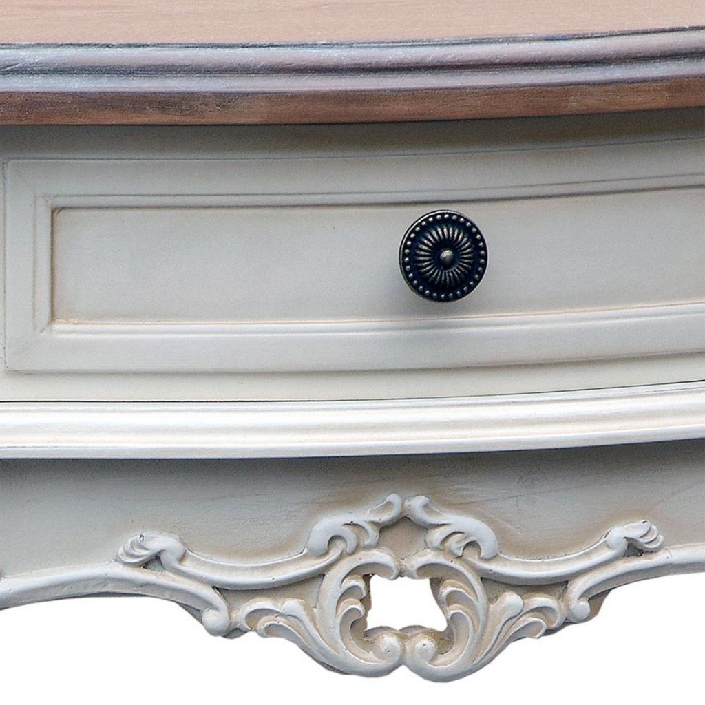 tfg003-aw-det1 French Farmhouse Natural White Bedside Table