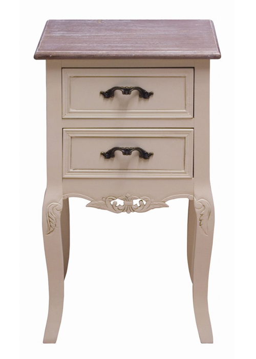 zjw003 Cream Limed Finish Bedside Table