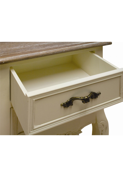 zjw003-detail-4 Cream Limed Finish Bedside Table