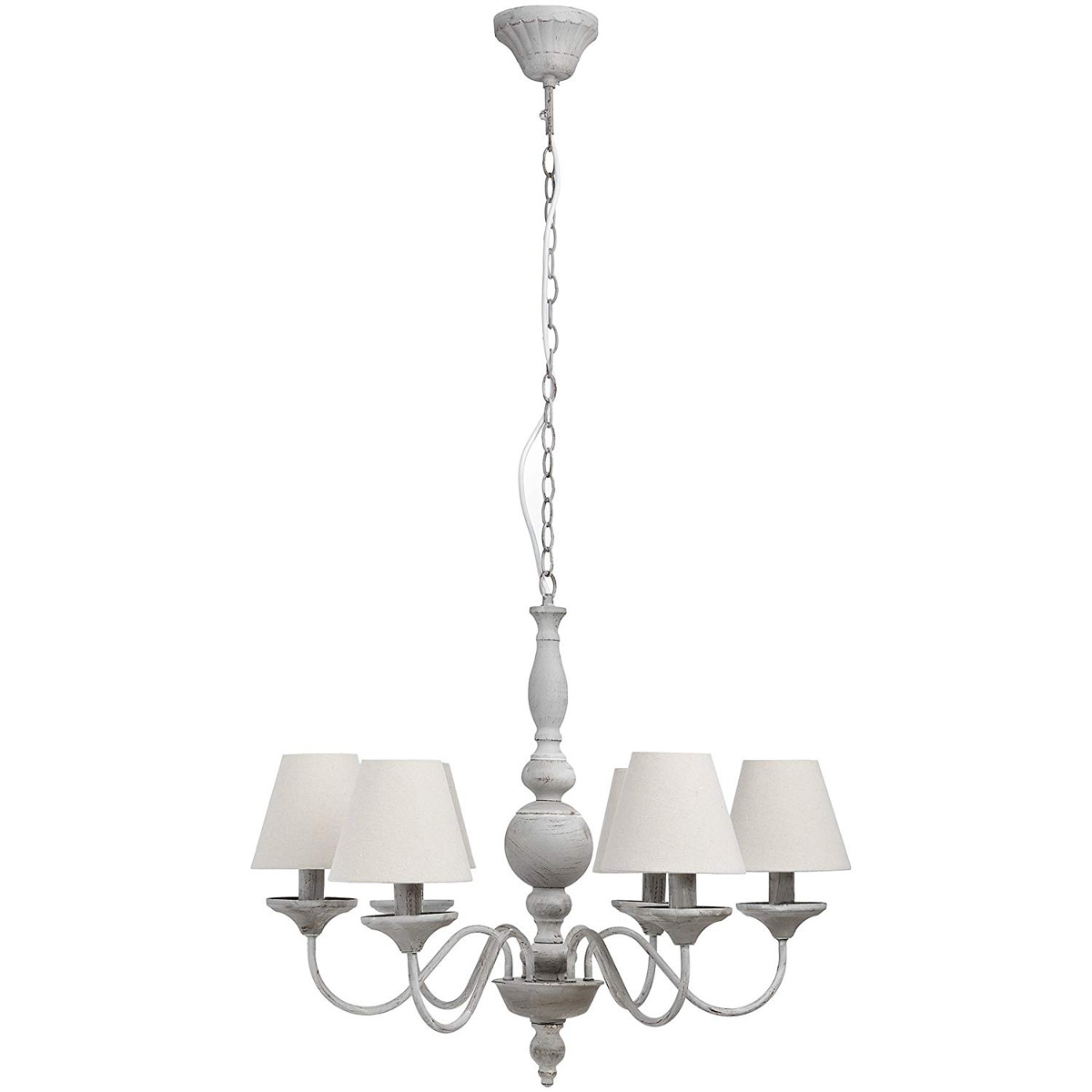 Shabby Chic Cream 6 Lights Chandelier