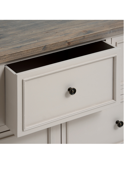 16240-a Elegant Classic Grey Fully Assembled Wooden 5 Drawer Low Chest
