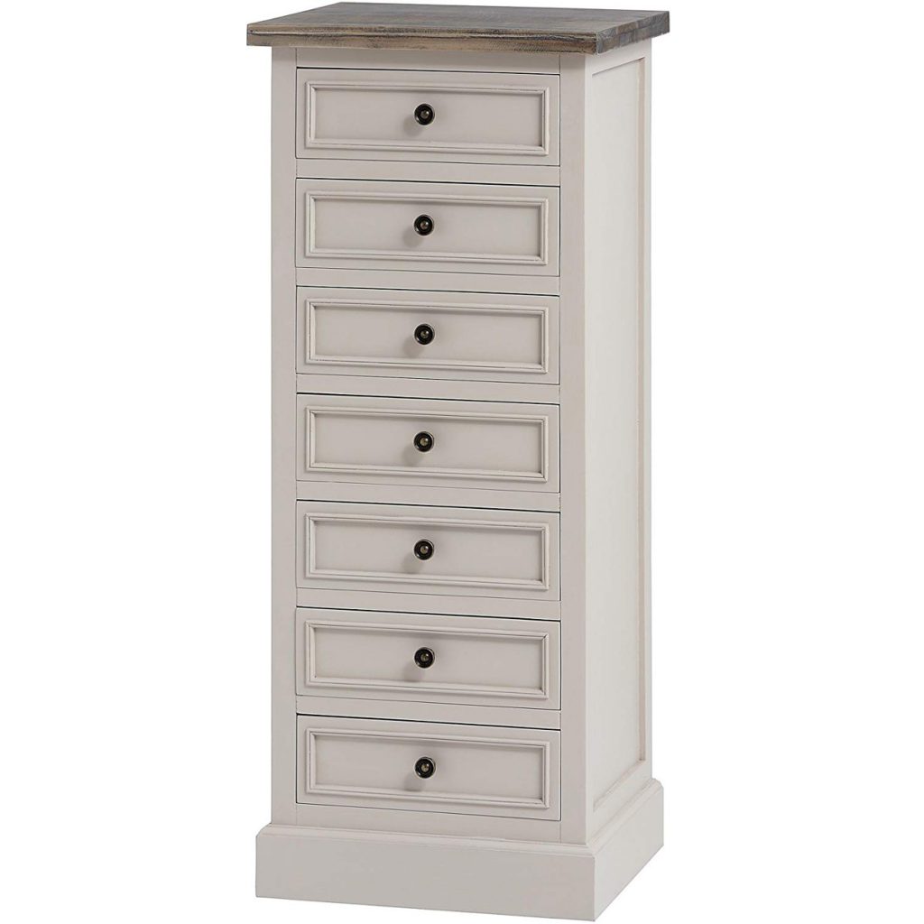 16242 Elegant Classic Grey Fully Assembled Tall Boy 7 Drawers Unit