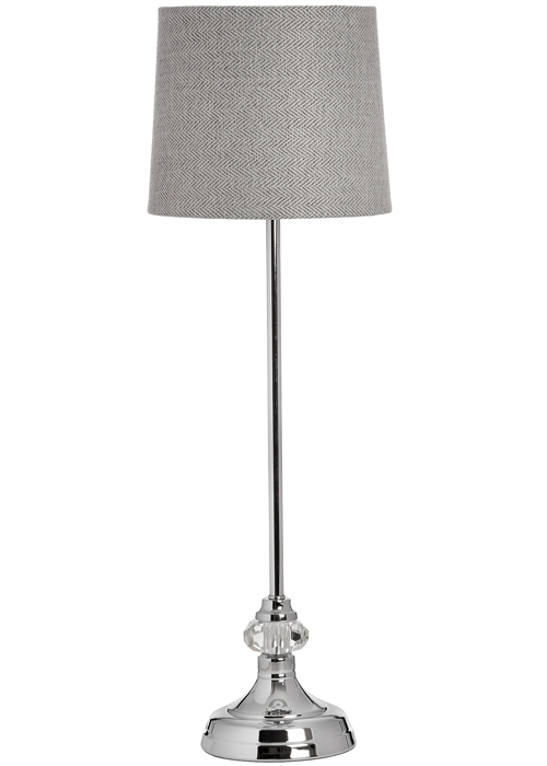 17595 Elegant Silver Polished Chrome Grey Sturdy Table Desk Lamp