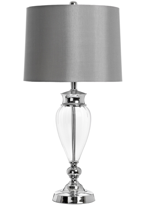 Lovely Decorative Glass Table Lamp Interior Flair 17597 Lovely Decorative Glass Polished Chrome Metal Grey Shade Table Lamp Light
