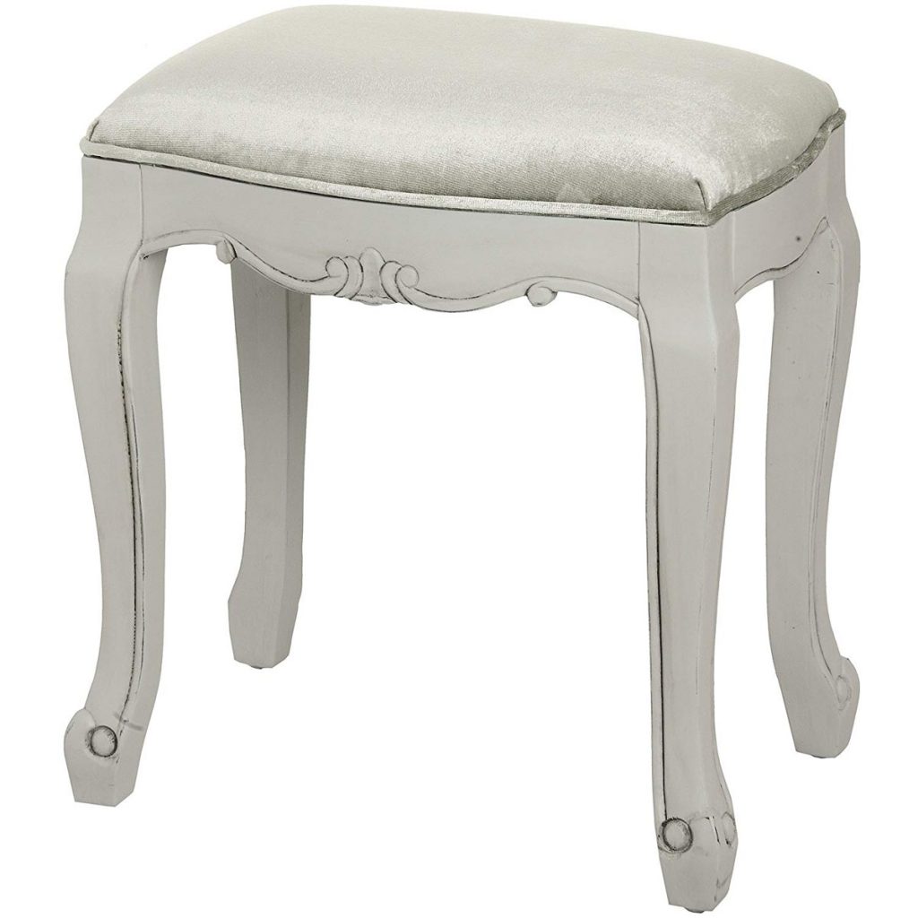17870 grey upholstered stool