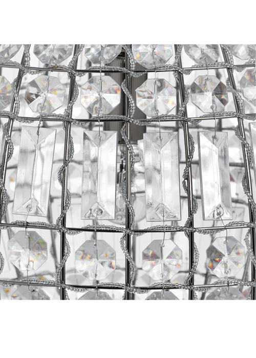 18045-b Chic Silver Ball Clear Glass Crystals Chrome Chandelier Ceiling Light …