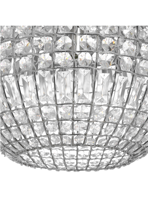 18045-c Chic Silver Ball Clear Glass Crystals Chrome Chandelier Ceiling Light …