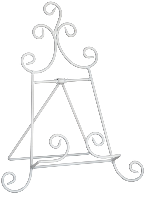 18046-a Antique White Metal Table Top Book Canvas Picture Menu Display Stand Easel …