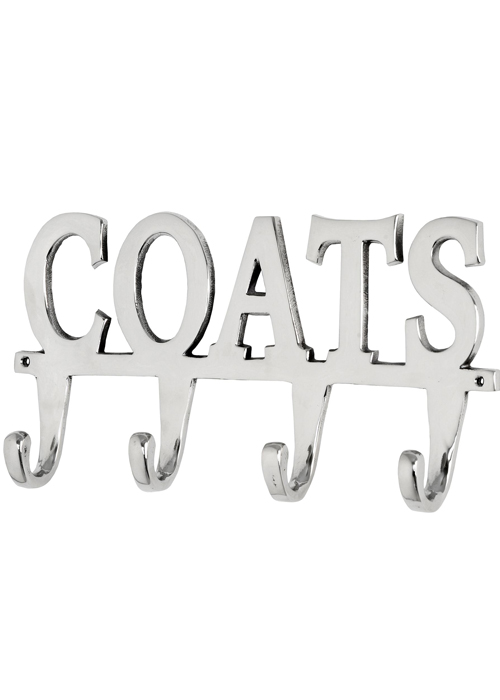 1948 Large Wall Mounting COAT Hooks in Polished Aluminium