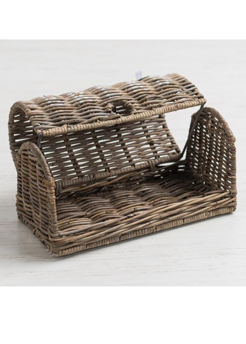 2 Rustic Natural Grey Brown Sturdy Bread Bin Kitchen Food Storage Container Basket
