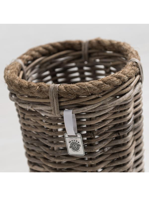 2 Woven Wicker Rope Sturdy Natural Grey Freestanding Umbrella Stick Holder Stand