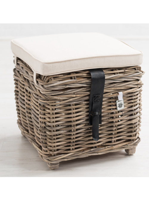 5 Rustic Natural Grey Woven Wicker Cream Cushion Storage Container Baskets Stool …