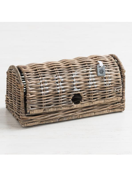 Rustic Natural Grey Brown Sturdy Bread Bin Kitchen Food Storage Container Basket