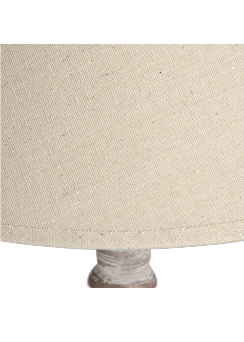 16285-b Elegant Tall Beige Light Brown Wood Linen Shade Table Light Lamp