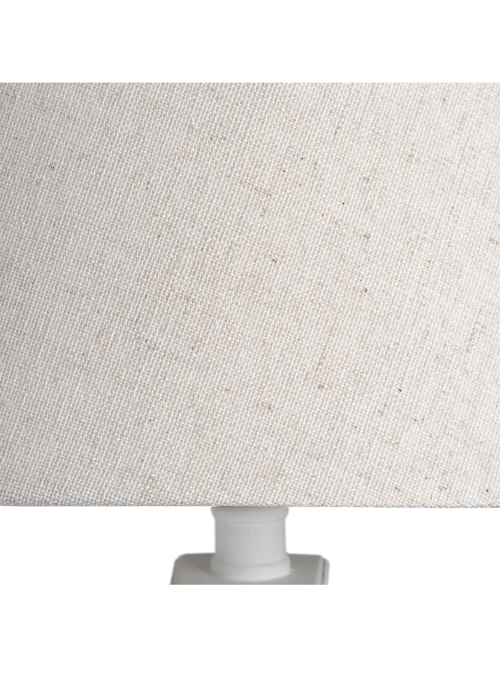 16292-b Decorative White Natural Linen Shade Wood Table Light Lamp