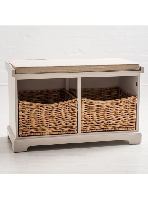White wicker discount storage bench