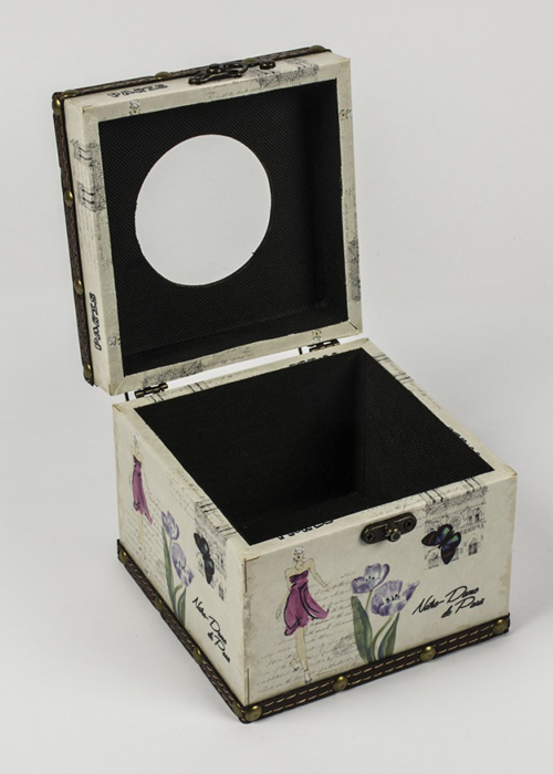 HFL070_1__Vintage French Style Paris Floral Butterfly Pink Square Tissue Box Holder Cover