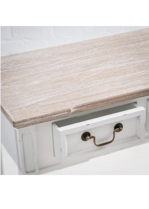 M000102_2_New England Style Distressed White 3 Drawer Shelf Console Table