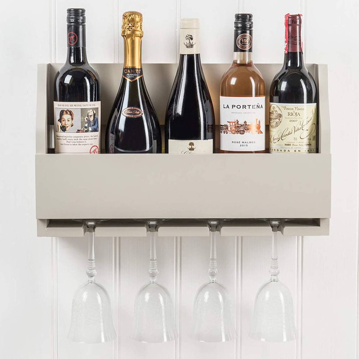 Pale French Grey Stem Wine Rack Interior Flair