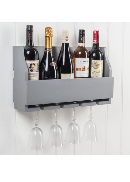 M900801_a_Painted Dove Grey Sturdy 4 Glass Stem 5 Bottle Wine Rack