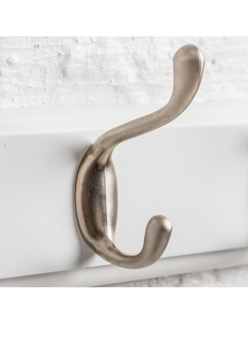 M900903_b_Paris White Heritage Painted Large Coat Rack Nickel Metal 6 Hooks