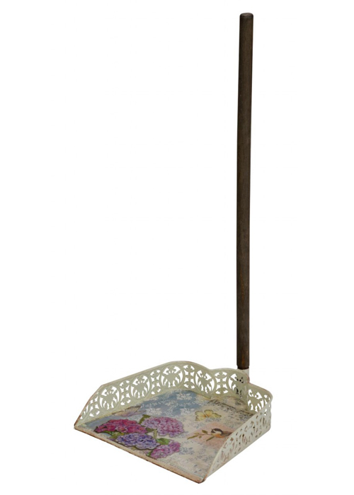 NYC089__Vintage Style Floral Pink Blue Decorative Cleaning Accessories Sweep Dust Pan