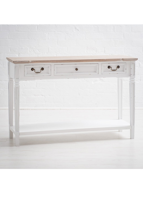 Distressed white sofa table deals