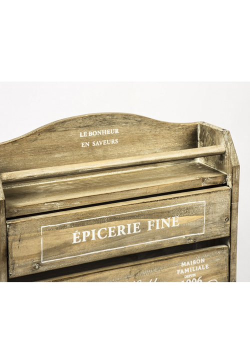 RXC011_1__French Style Epicerie Wall Mounting Wooden Shelf Kitchen Paper Roll Foil Rack