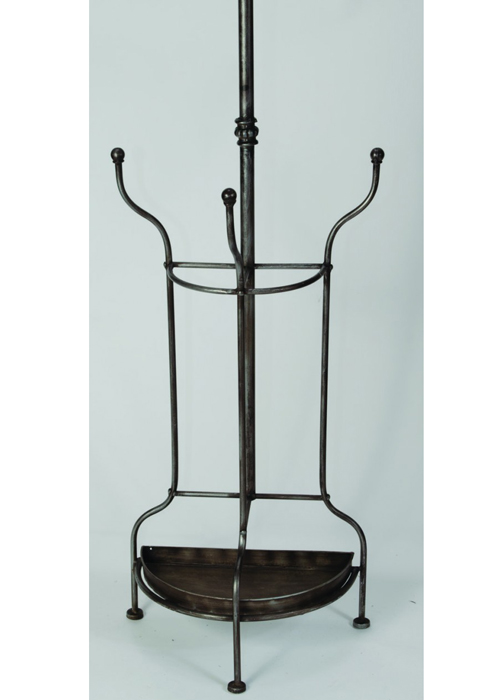 SHU062_1__Tall Silver Grey Metal Elegant Free Standing Wall Hat Umbrella Coat Rack Stand