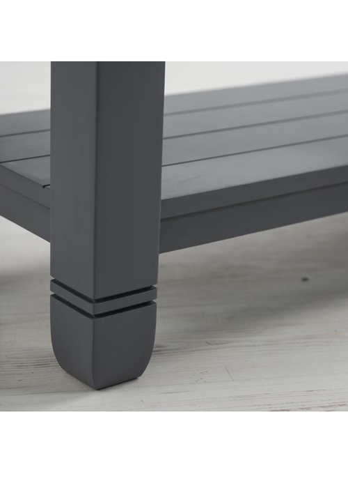 Sturdy Grey Oak Pine Wooden Handle 2 Drawer Console Table c