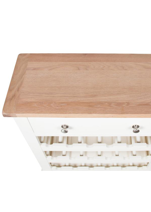 Sturdy Hand Crafted White Pine Oak Metal Handles Drawer Unit 18 Bottle Wine Rack d