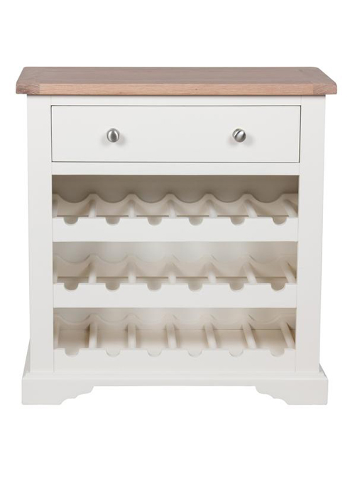 Sturdy Hand Crafted White Pine Oak Metal Handles Drawer Unit 18 Bottle Wine Rack