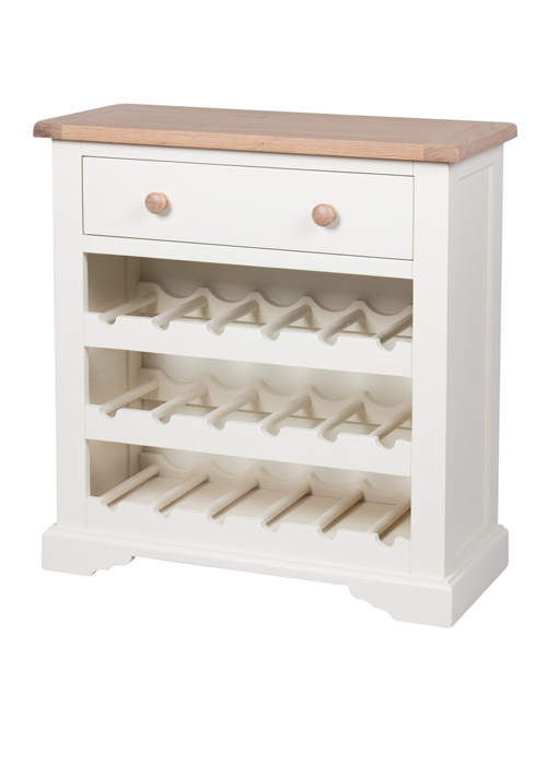 Sturdy Hand Crafted White Pine Oak Wood Handles Drawer Unit 18 Bottle Wine Rack