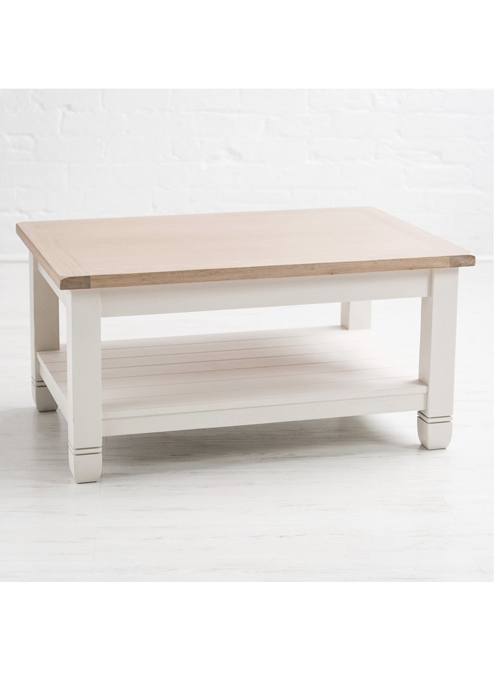 Sturdy Hand Finished Painted Old White Assembled Wooden Oak Pine Coffee Table