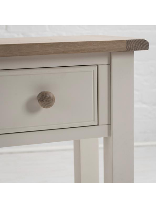 Sturdy White Wooden Handle Living Room Hallway 2 Drawer Oak Pine Console Table b