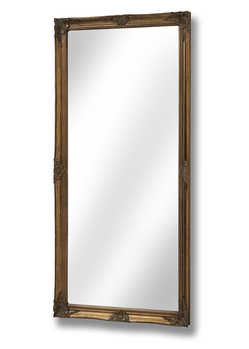 15341 Large Baroque Ornate Antique Gold Decorative Rectangle Full Length Wall Mirror