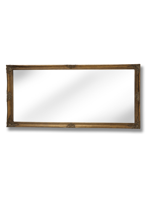 15341-a Large Baroque Ornate Antique Gold Decorative Rectangle Full Length Wall Mirror