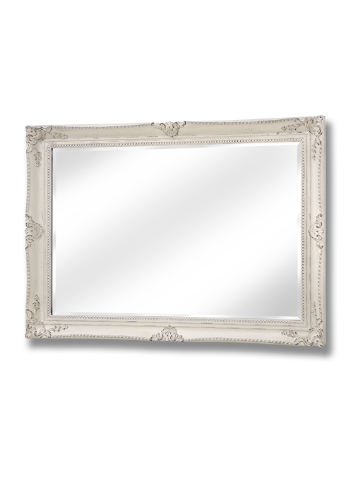 French Vintage Style Antique White Mirror