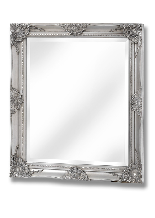16308 French Vintage Style Antique Silver Effect Rectangle Ornate Wall Hanging Mirror