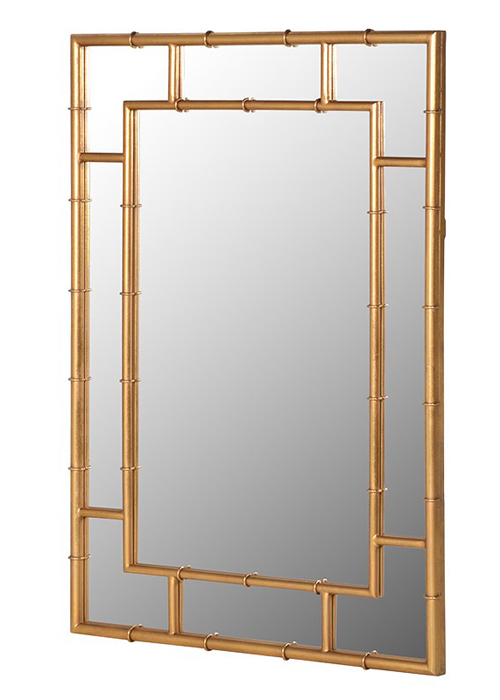 Large Gold Metallic Bamboo Effect Mirror Interior Flair Gold Metallic Bamboo Effect Mirror