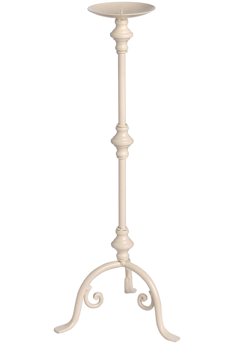 2030-a TALL Metal Free Standing Church CANDLE HOLDER CANDLESTICK Cream Ivory 70cm