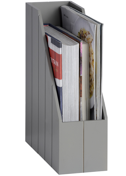 15701-a Grey Recipe Cookbook Wooden Storage Box