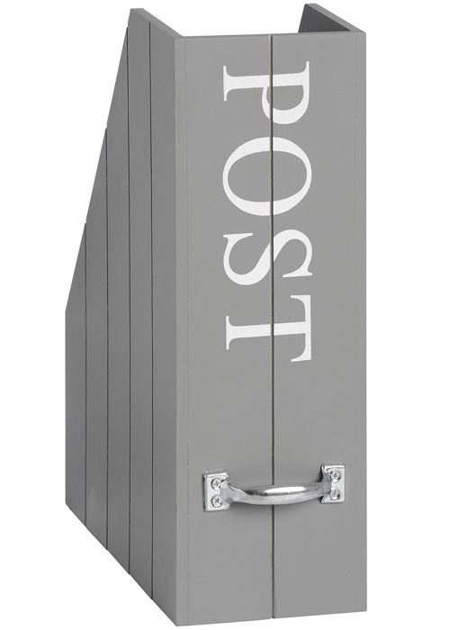 15703 Grey Letter Post Wooden Storage Box