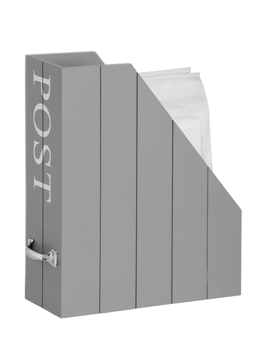 15703-b Grey Letter Post Wooden Storage Box