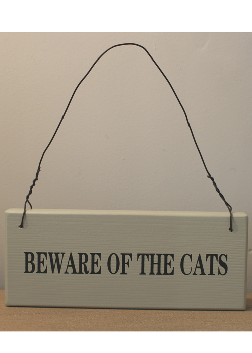 Country Green Wooden CATS Hanging Sign