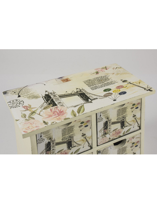 HFL071_3 Vintage Style 4 Drawer Organiser