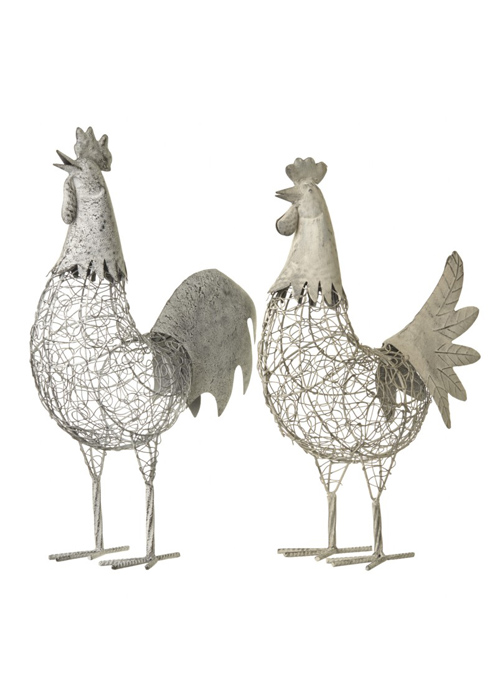 Large Grey Chicken Hen Decoration