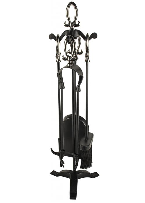QPR032 Black Traditional 4 Piece Companion Set