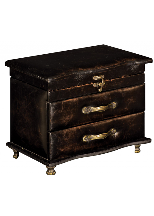 REF036 Antique Style Brown Trinket Jewellery Box